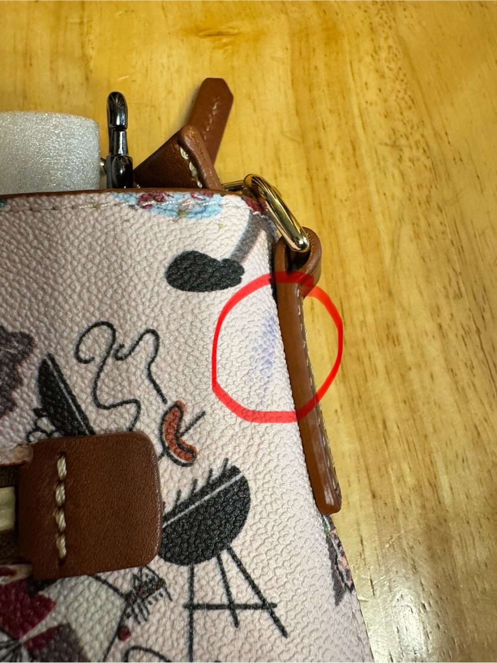 Dooney & Bourke Pink Multicolor Disney Travel Print Crossbody - Picture 7 of 8